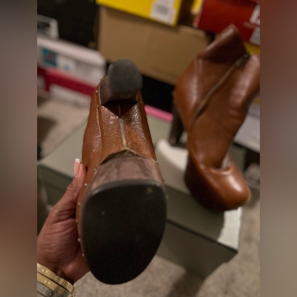 UGG Brown Ankle Boots with Stud Details - Picture 5 of 8